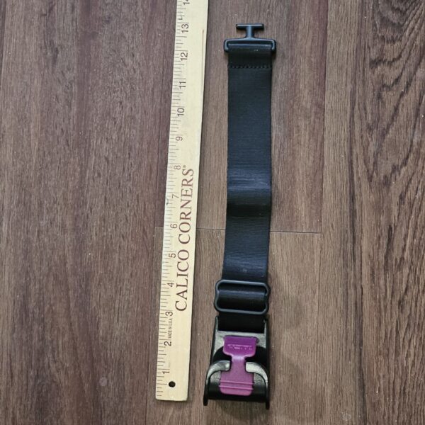 TUMI Black Luggage Strap with Purple Quick Release Buckle - Image 10