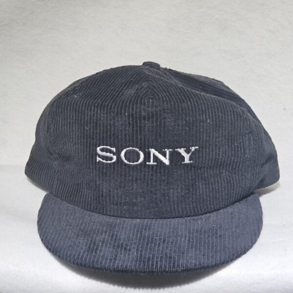 Vintage DeLONG Sony Corduroy Hat Cap - Made in U.S.A. - Black Color - Image 6