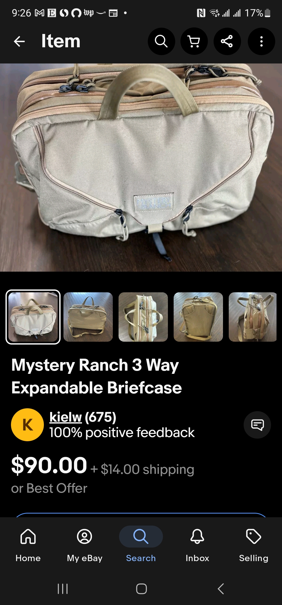 Mystery Ranch 3 Way Expandable Briefcase Tactical Bag Gray - Image 4