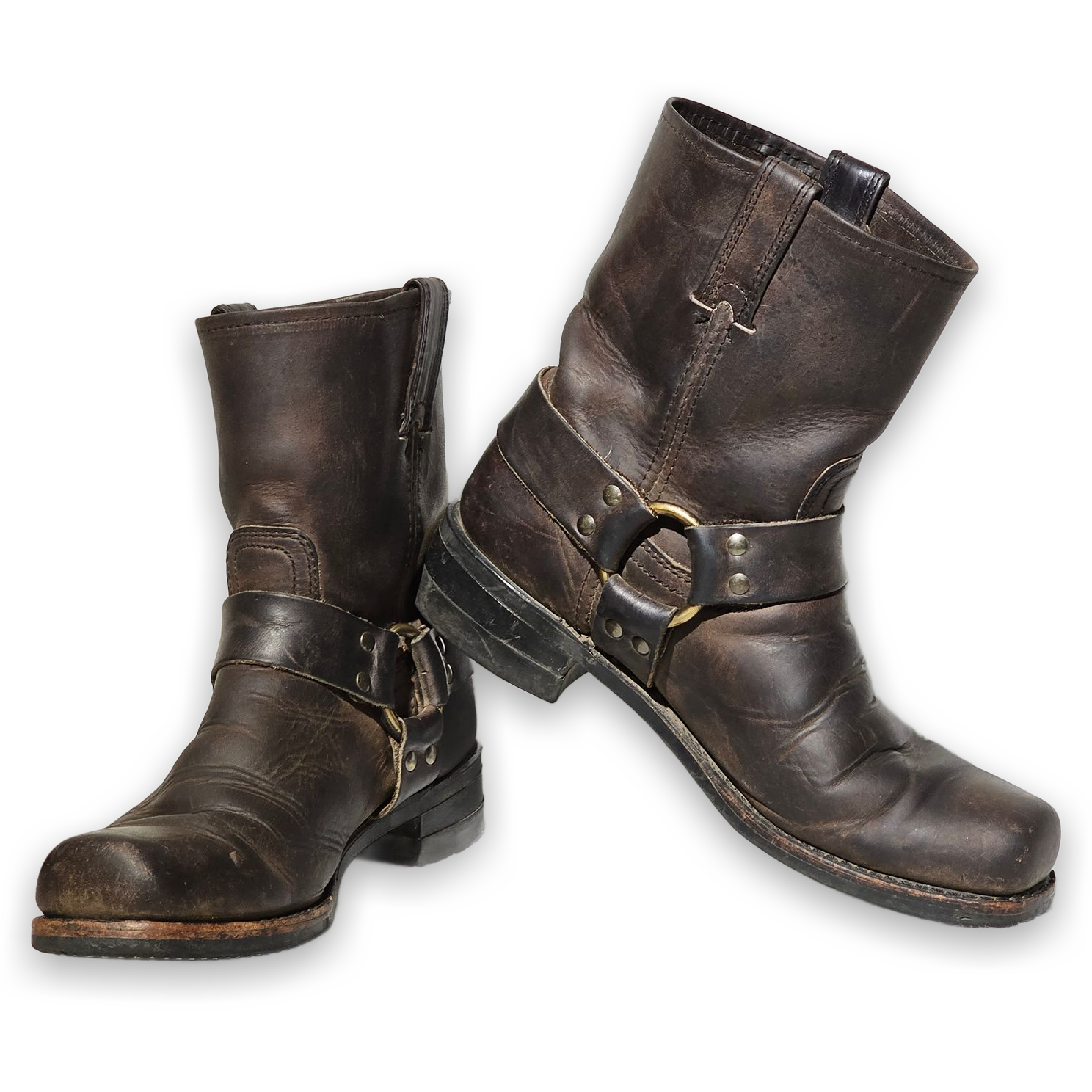 Frye 87400 Conway Men's Brown Leather Harness Western Ankle Boots 9.5 W