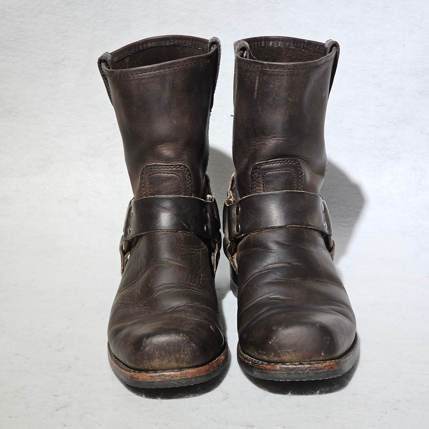 Frye 87400 Conway Men's Brown Leather Harness Western Ankle Boots 9.5 W - Image 5