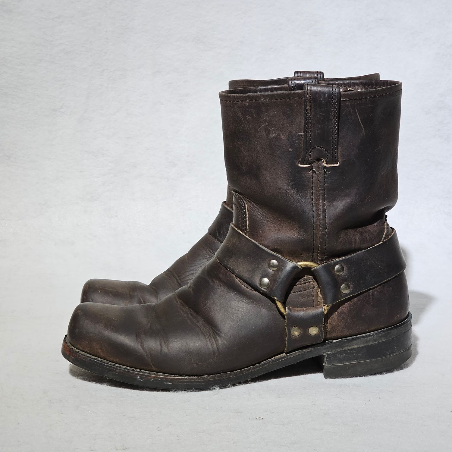 Frye 87400 Conway Men's Brown Leather Harness Western Ankle Boots 9.5 W - Image 8