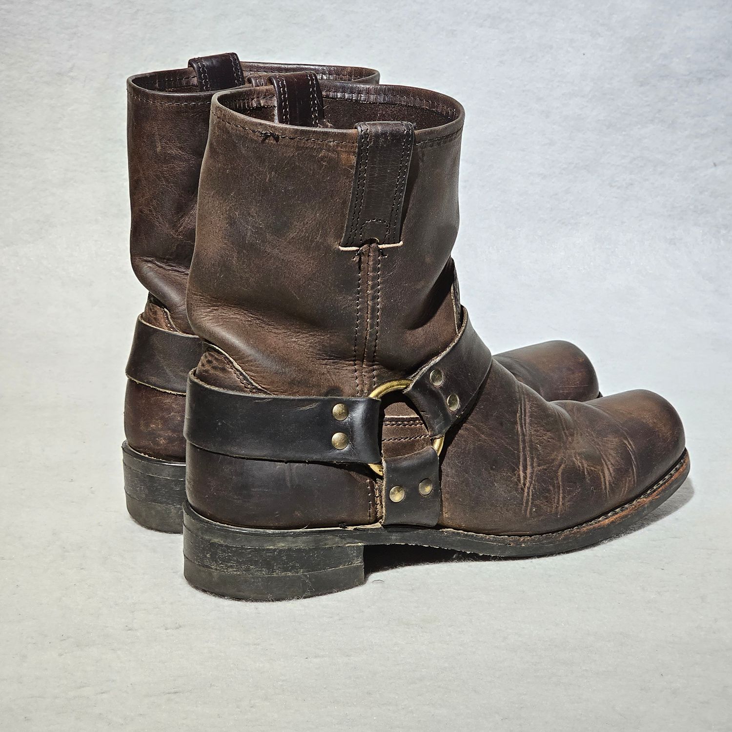 Frye 87400 Conway Men's Brown Leather Harness Western Ankle Boots 9.5 W - Image 11