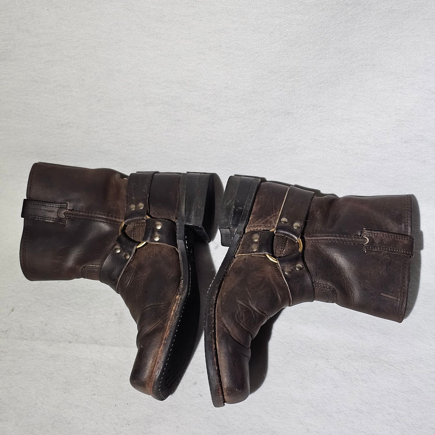 Frye 87400 Conway Men's Brown Leather Harness Western Ankle Boots 9.5 W - Image 14