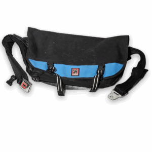 Chrome Black & Blue Classic Messenger Bag with Reflective Straps Made in USA