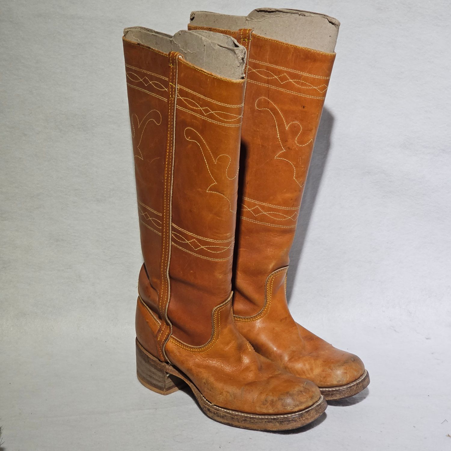 Vintage Wrangler Longhorn Steer Stitch Women's Western Cowboy Boots 8.5 D - Image 2