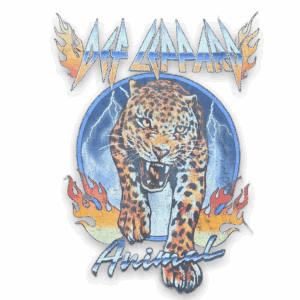 Def Leppard Animal Graphic Tie-Dye Band T-Shirt 2XL Vintage Style