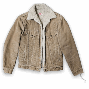 Levi's Vintage Tan Corduroy Sherpa Lined Trucker Jacket Size 36