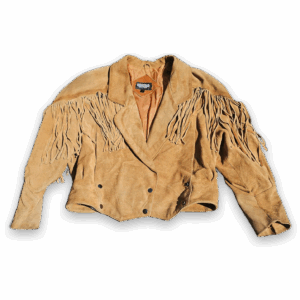 Anne Gee Vintage Brown Suede Leather Fringe Western Jacket Women's Small