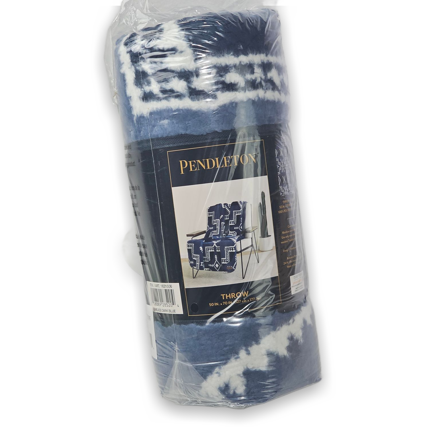 Pendleton Conejos Sherpa Throw Blanket Dark Blue 50x70