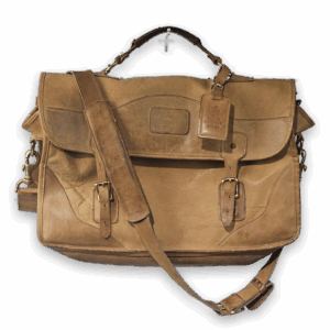 Gokey Company Leather Messenger Bag Briefcase Tan Vintage USA