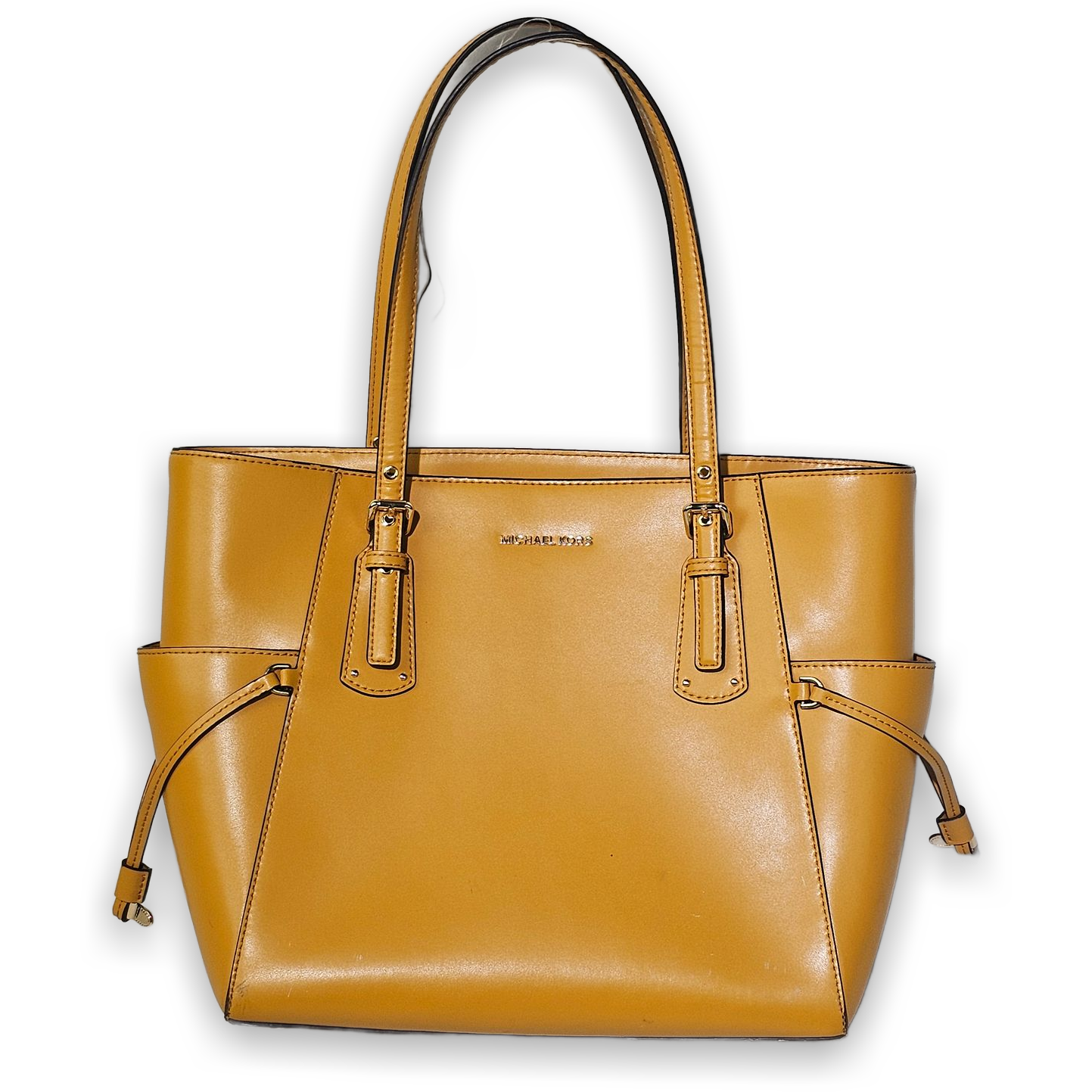 Michael Kors Mustard Yellow Leather Tote Bag