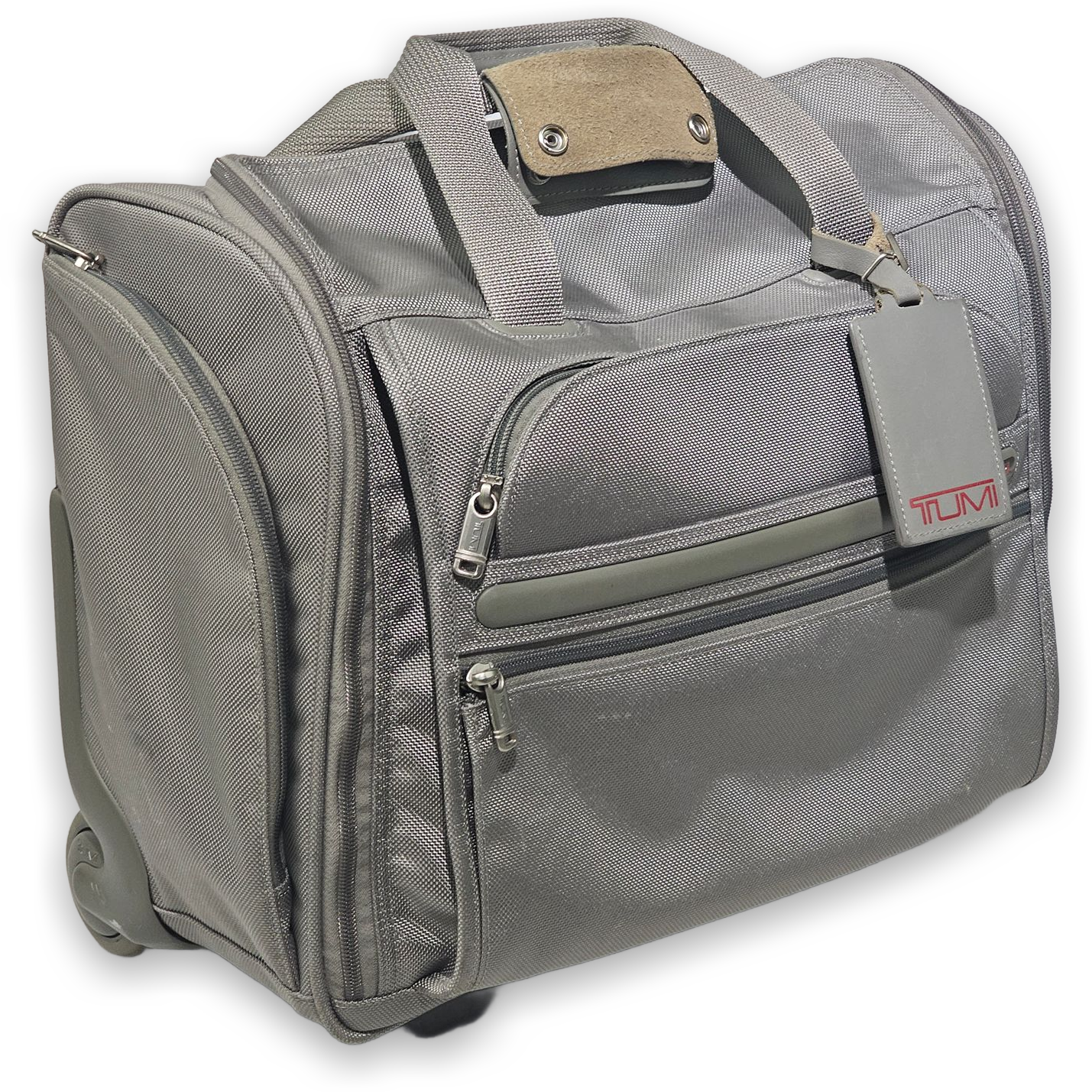 TUMI Gray Rolling Carry-On Travel Bag with Telescopic Handle