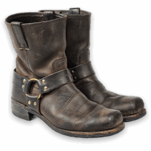 FRYE 8R Harness Short Brown Leather Engineer Moto Men's Boots Size 9.5 M