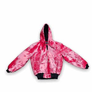 Carhartt Loose Fit Red Bleach Dyed Hooded Jacket Men's M