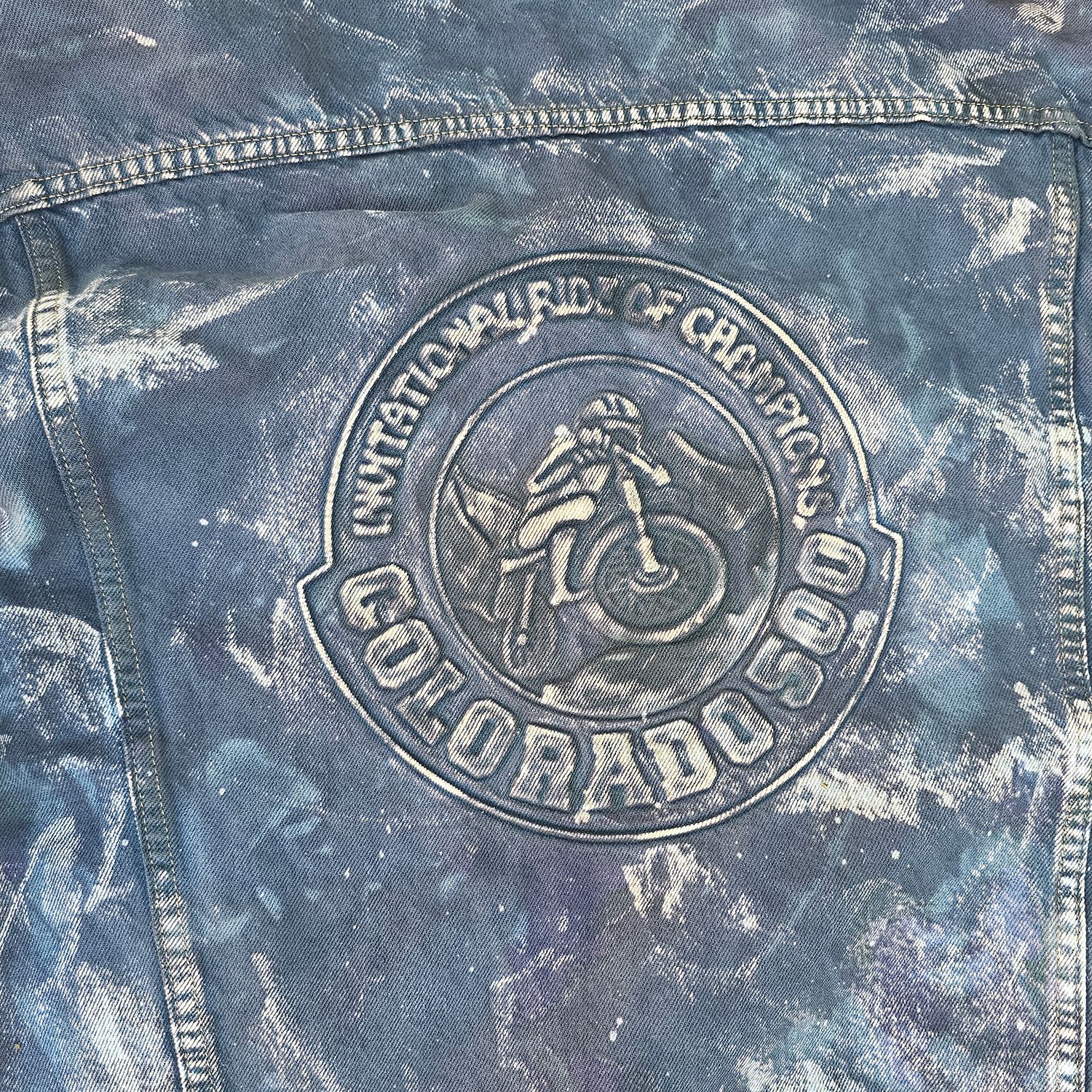 Vintage Colorado 500 Motorcycle Denim Jacket Tie Dye Men's Large - Image 2