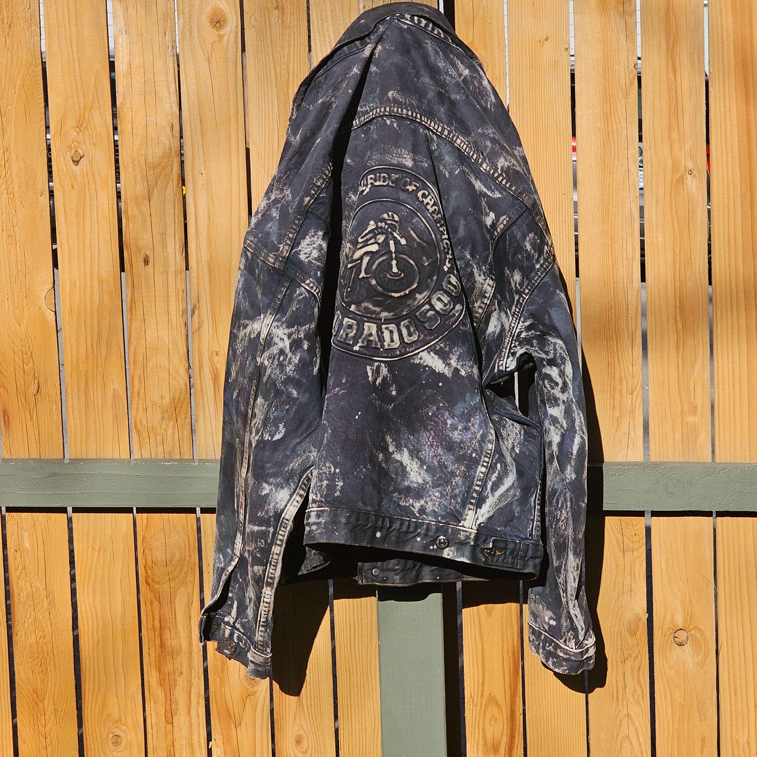 Vintage Colorado 500 Motorcycle Denim Jacket Tie Dye Men's Large - Image 3