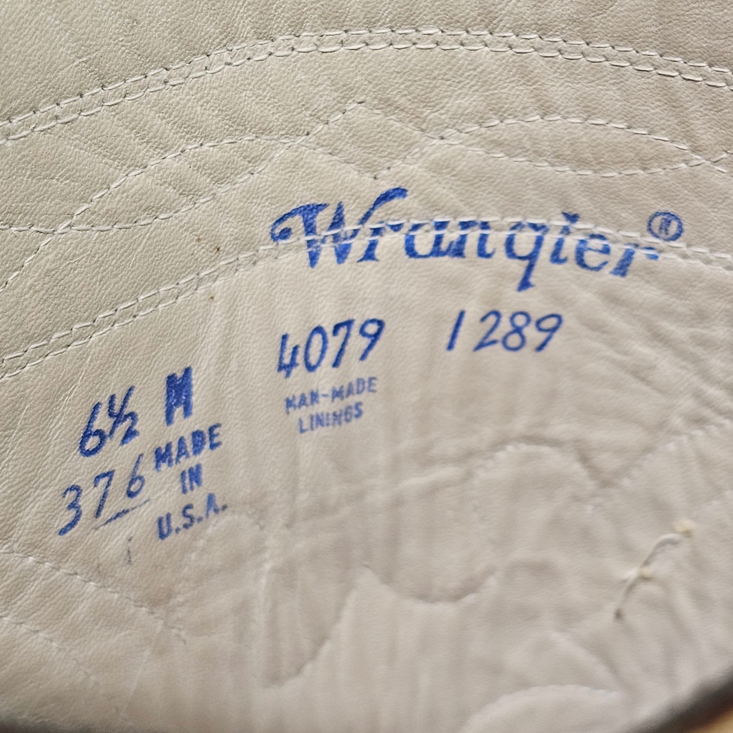 Vintage Wrangler Longhorn Steer Stitch Campus Boots 6.5M Women's Made in USA - Image 3