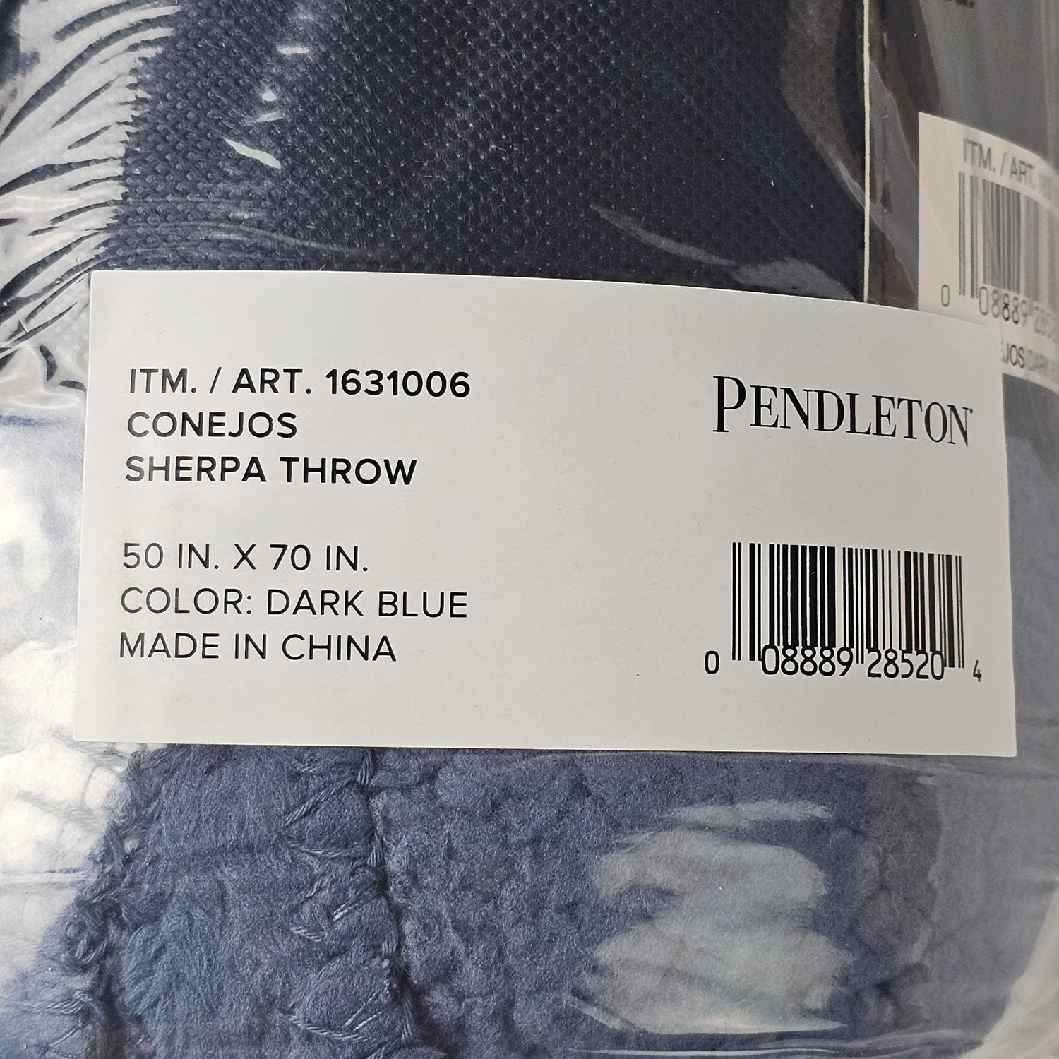 Pendleton Conejos Sherpa Throw Blanket Dark Blue 50x70 - Image 4