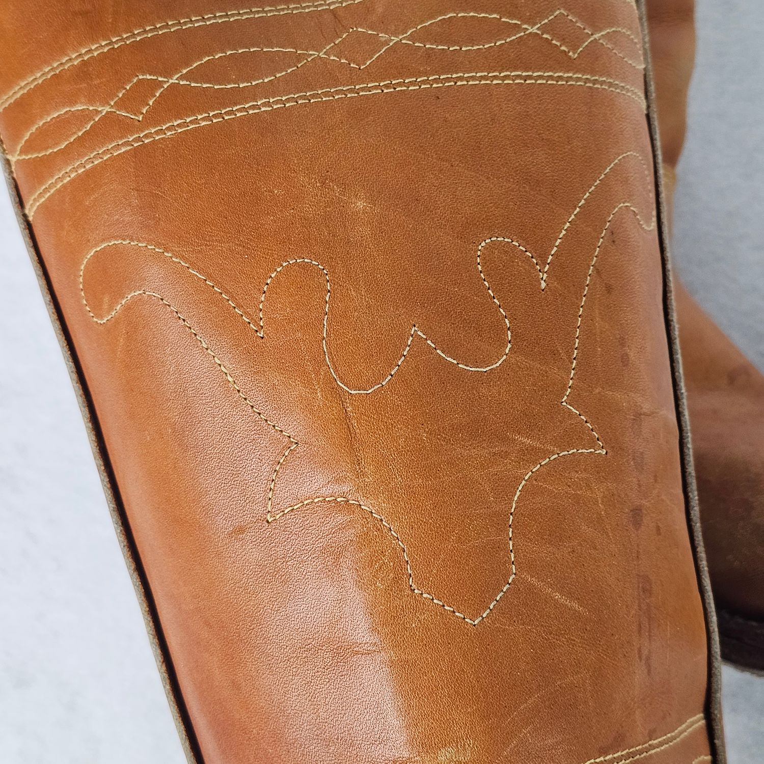 Vintage Wrangler Longhorn Steer Stitch Campus Boots 6.5M Women's Made in USA - Image 5