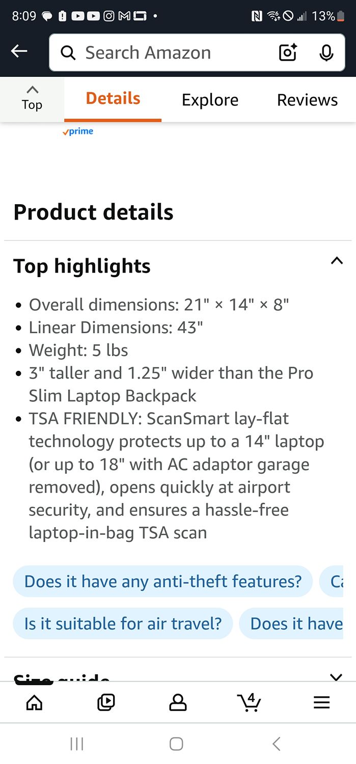 eBags Pro Slim Weekender Backpack Black Travel Laptop Bag - Image 4