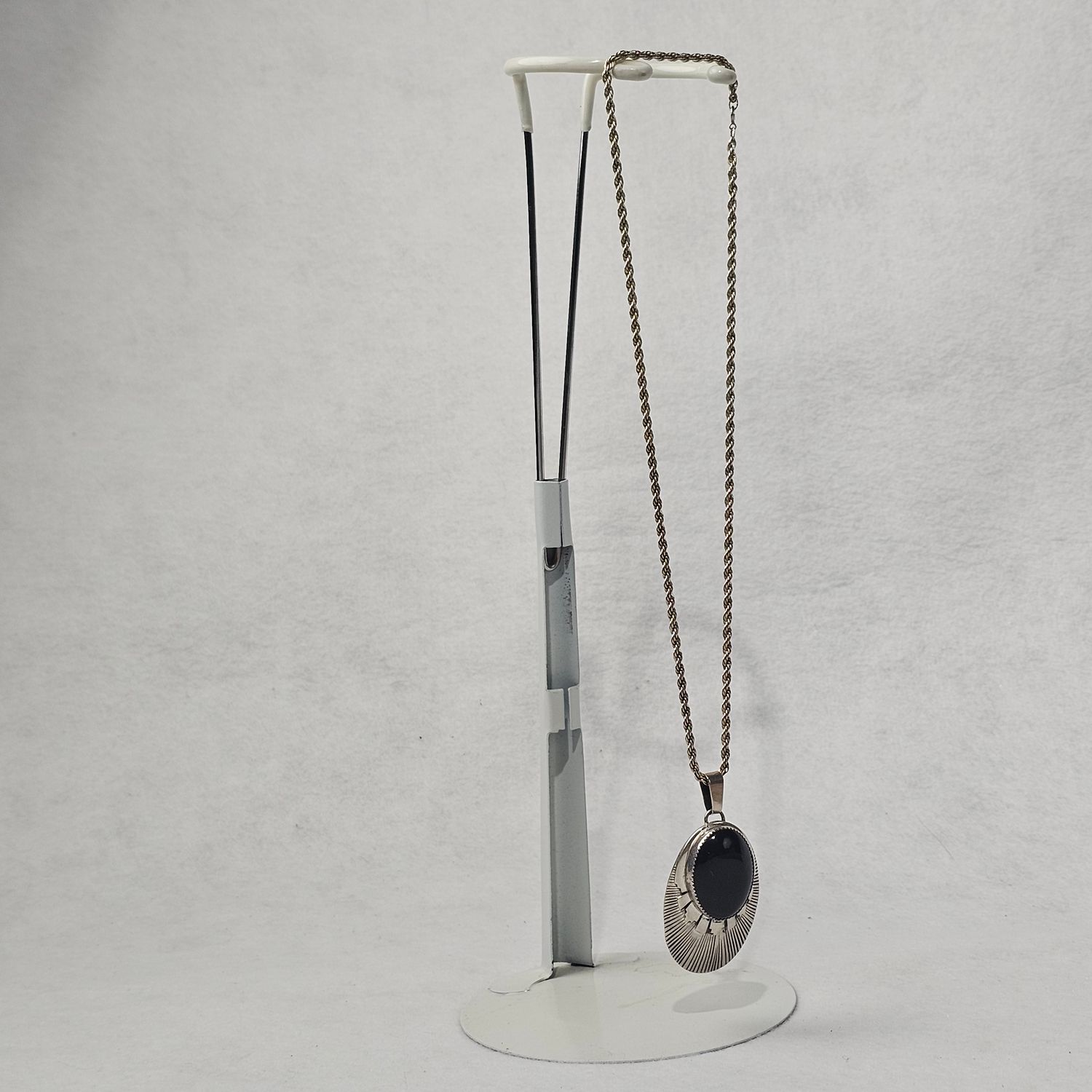 Navajo Sterling Silver Black Onyx Pendant Necklace by BECAY - Image 3