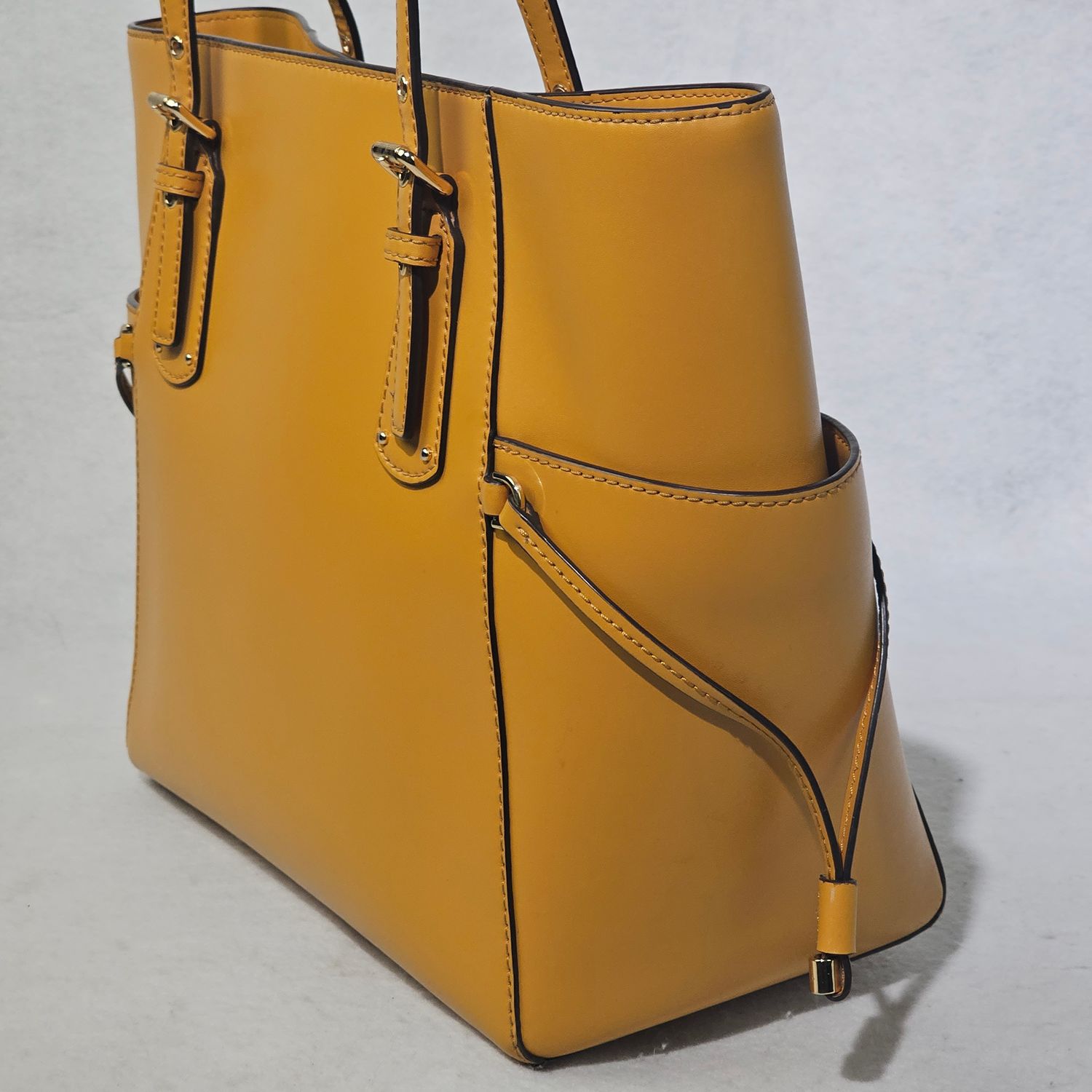 Michael Kors Mustard Yellow Leather Tote Bag - Image 6