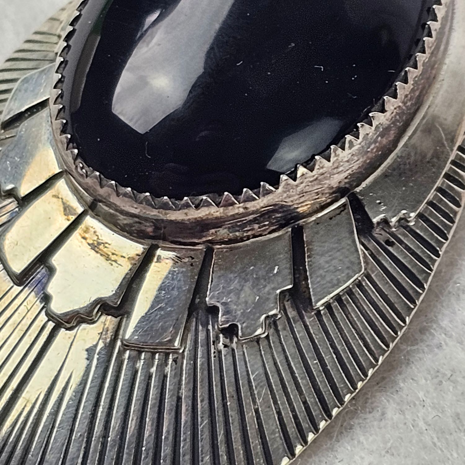Navajo Sterling Silver Black Onyx Pendant Necklace by BECAY - Image 7