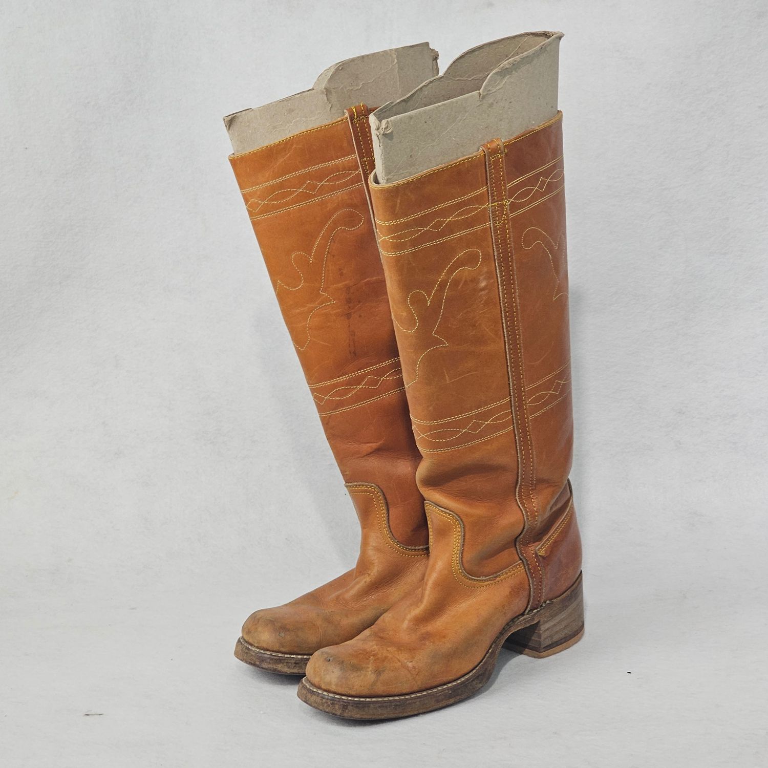 Vintage Wrangler Longhorn Steer Stitch Campus Boots 6.5M Women's Made in USA - Image 10
