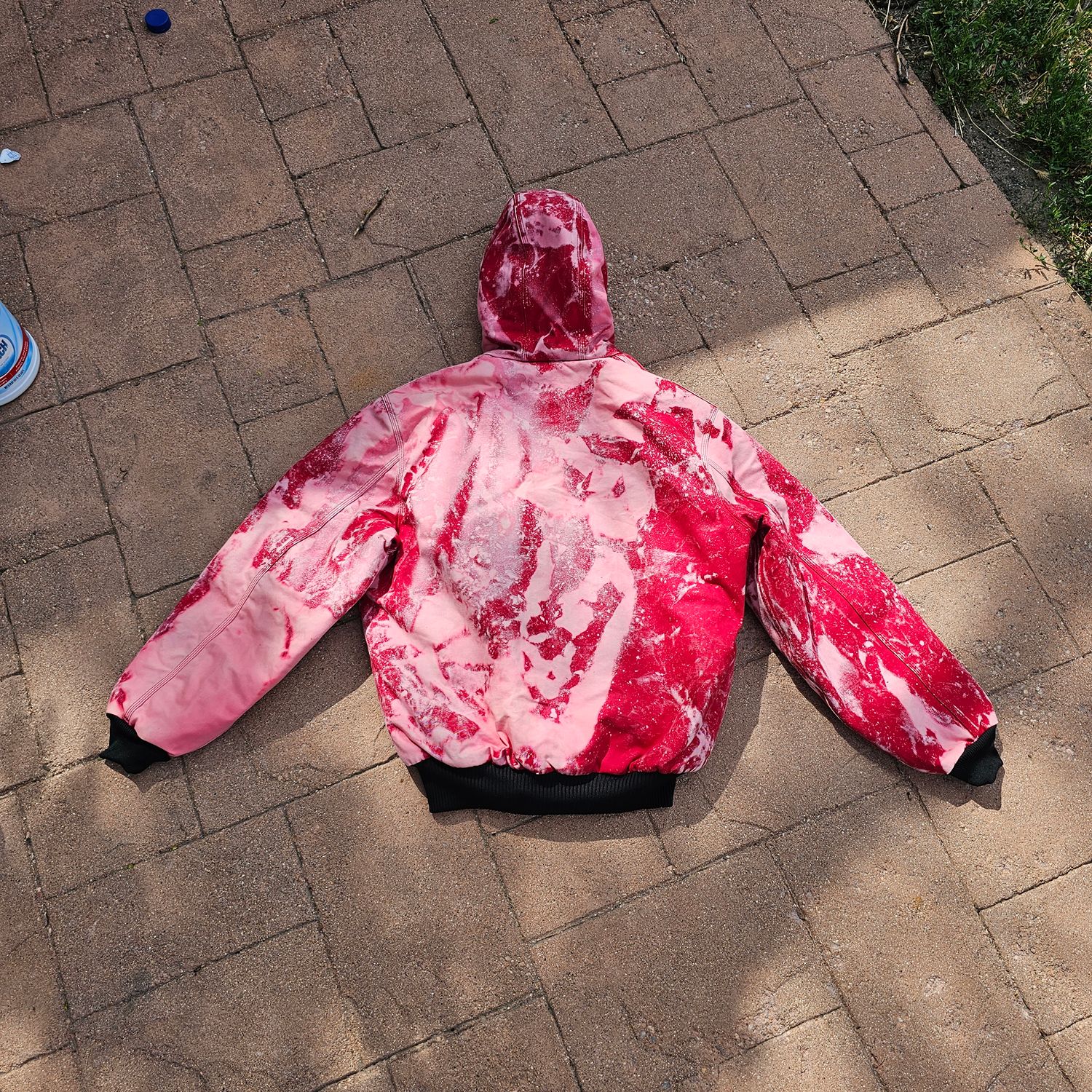 Carhartt Loose Fit Red Bleach Dyed Hooded Jacket Men's M - Image 9