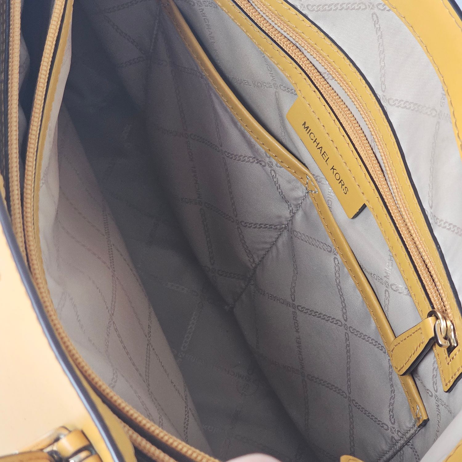 Michael Kors Mustard Yellow Leather Tote Bag - Image 10