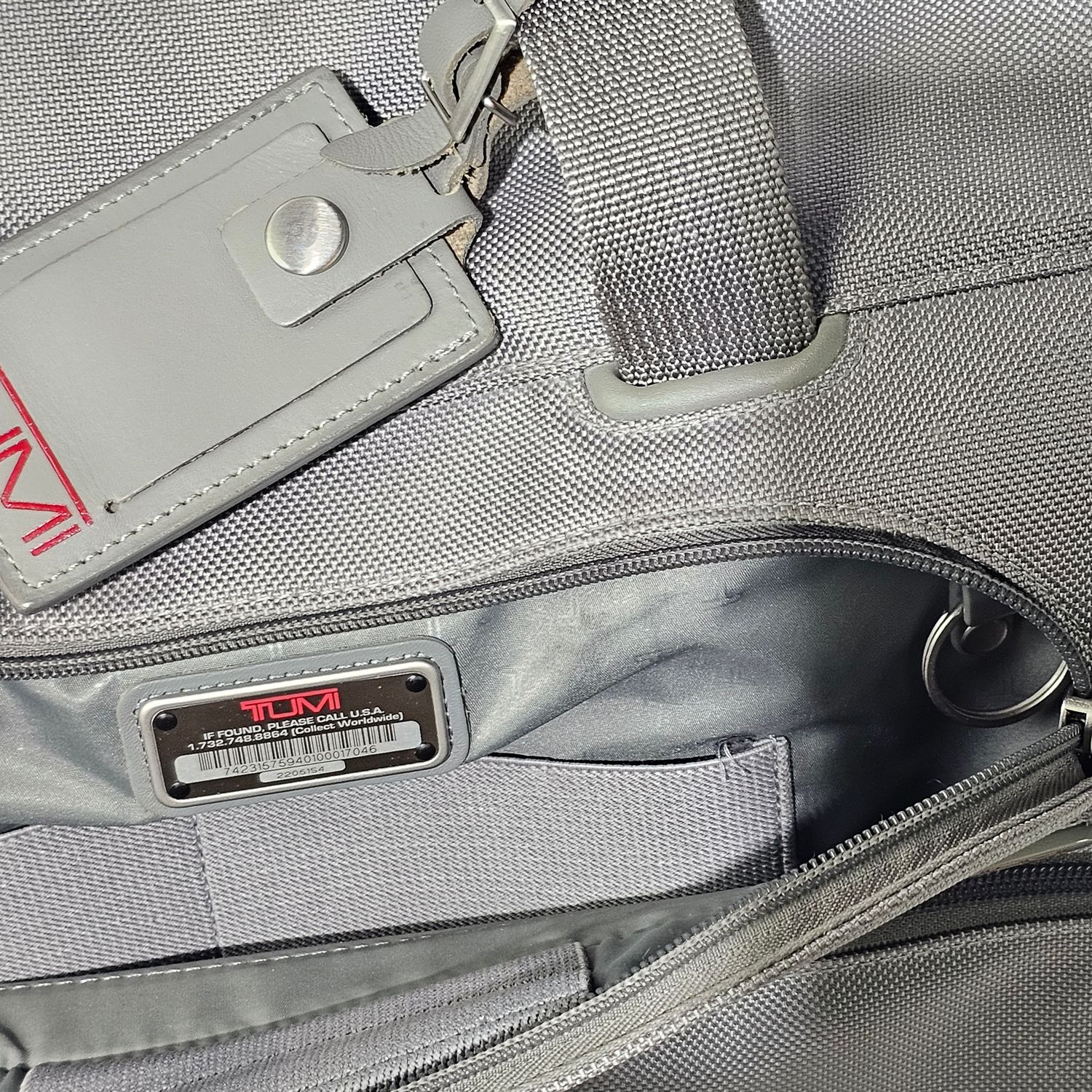 TUMI Gray Rolling Carry-On Travel Bag with Telescopic Handle - Image 10