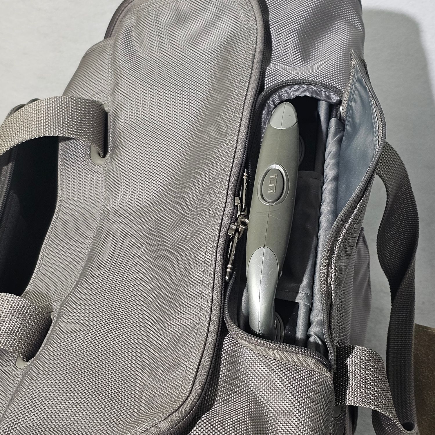 TUMI Gray Rolling Carry-On Travel Bag with Telescopic Handle - Image 11
