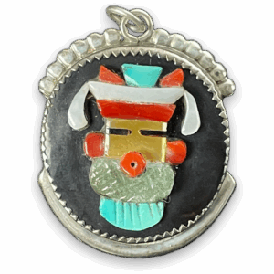 Zuni Silver Multi-Stone Kachina Pendant by Augustine & Rosalie Pinto