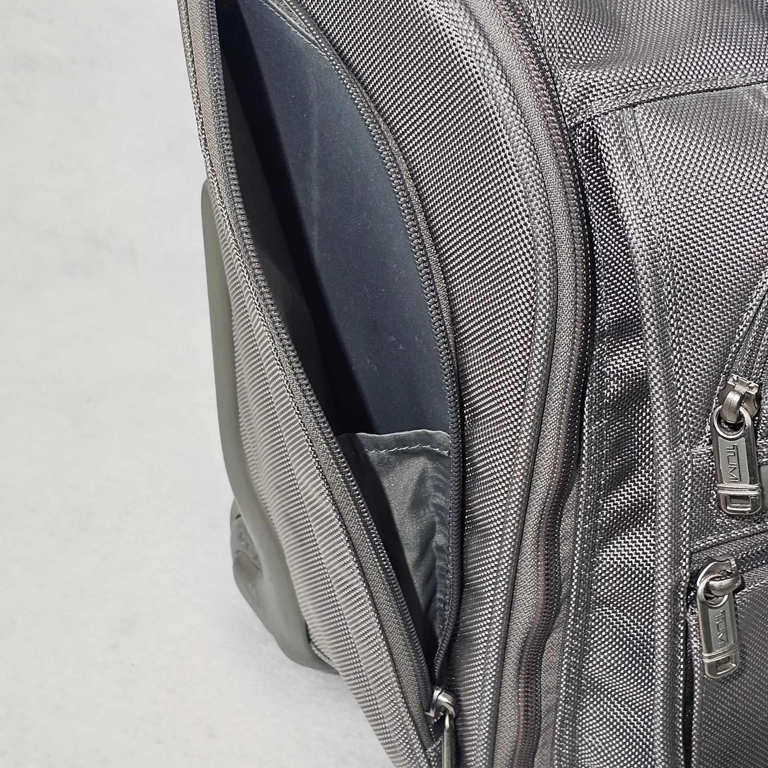 TUMI Gray Rolling Carry-On Travel Bag with Telescopic Handle - Image 12