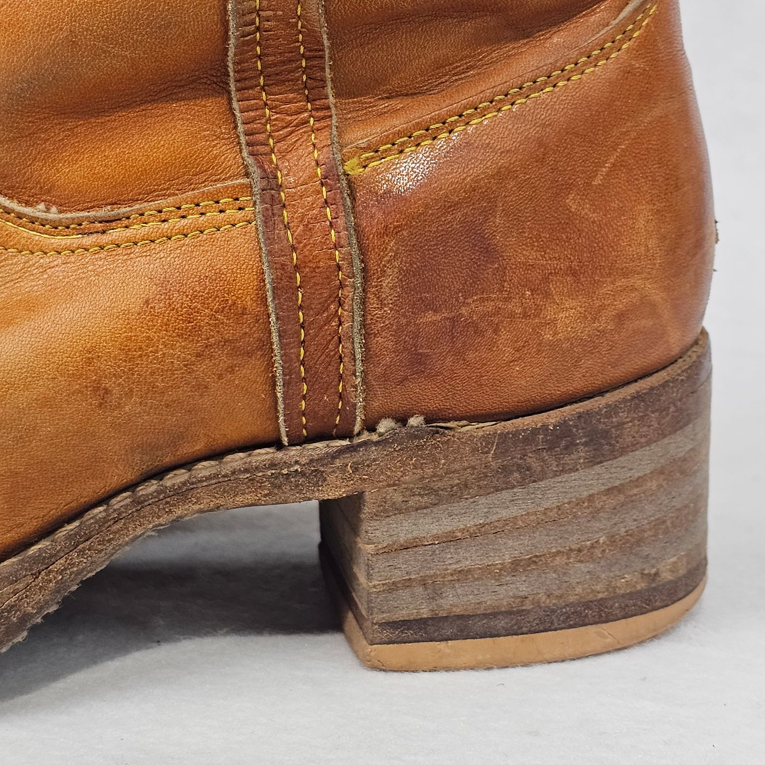 Vintage Wrangler Longhorn Steer Stitch Campus Boots 6.5M Women's Made in USA - Image 18