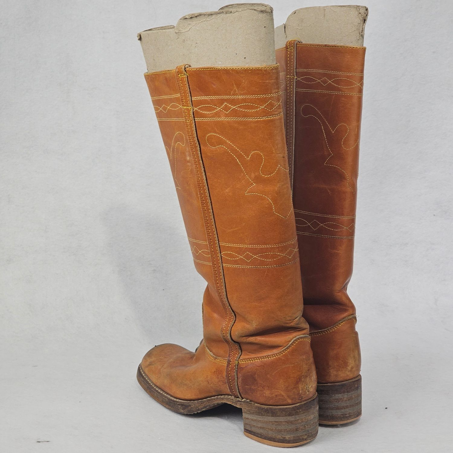 Vintage Wrangler Longhorn Steer Stitch Campus Boots 6.5M Women's Made in USA - Image 13