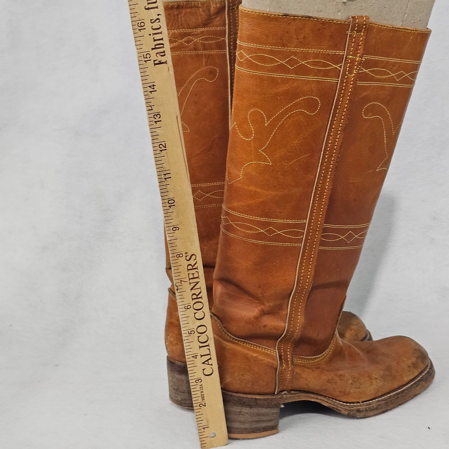 Vintage Wrangler Longhorn Steer Stitch Campus Boots 6.5M Women's Made in USA - Image 15