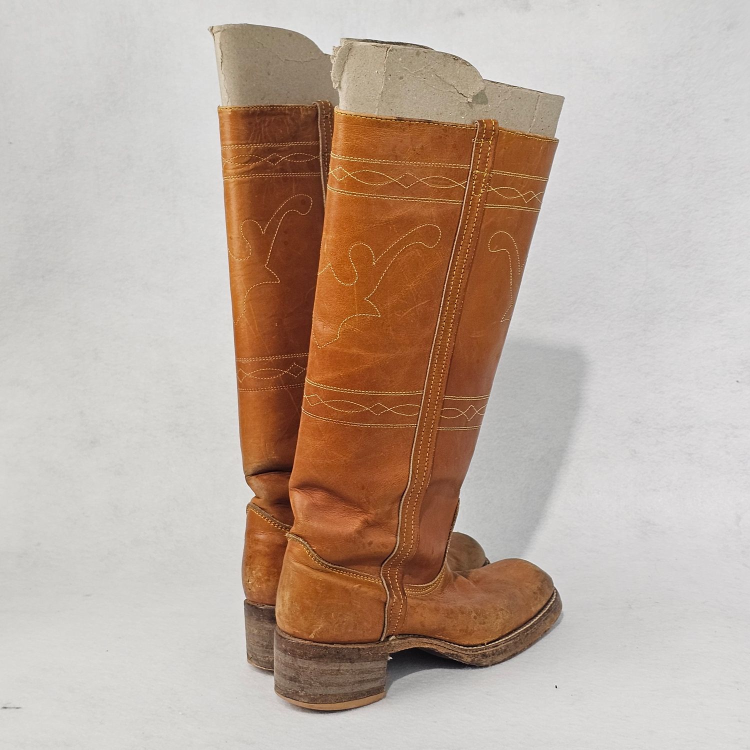 Vintage Wrangler Longhorn Steer Stitch Campus Boots 6.5M Women's Made in USA - Image 16