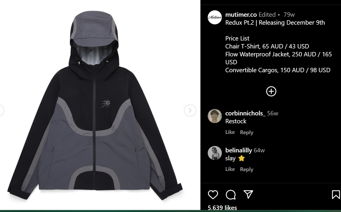 Mutimer Flow Waterproof Jacket Black Gray Size L Hooded - Image 4