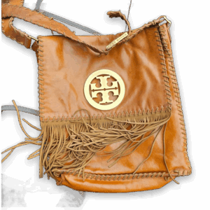 Tory Burch Brown Leather Fringe Crossbody Bag
