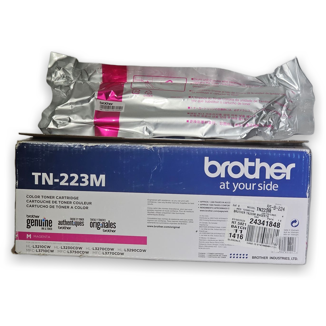 Brother TN-223M Magenta Genuine Toner Cartridge HL-L3210CW L3270CDW