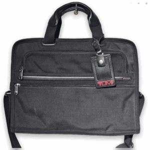 TUMI Alpha Black Nylon Leather Briefcase Laptop Bag 26101D4