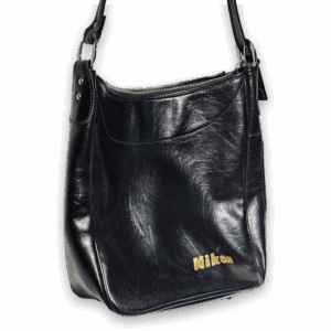 Vintage Nikon Black Leather Camera Shoulder Bag Case Made in Japan