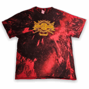 Hanzo Steel Red Black Tie-Dye Graphic T-Shirt XL Men's Cotton
