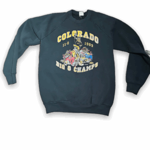 Vintage 1989 Colorado Buffaloes Big 8 Champs Crewneck Sweatshirt Black