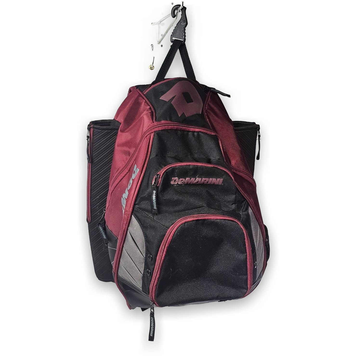 DeMarini Baseball Softball Bat Backpack Bag Maroon Black Large