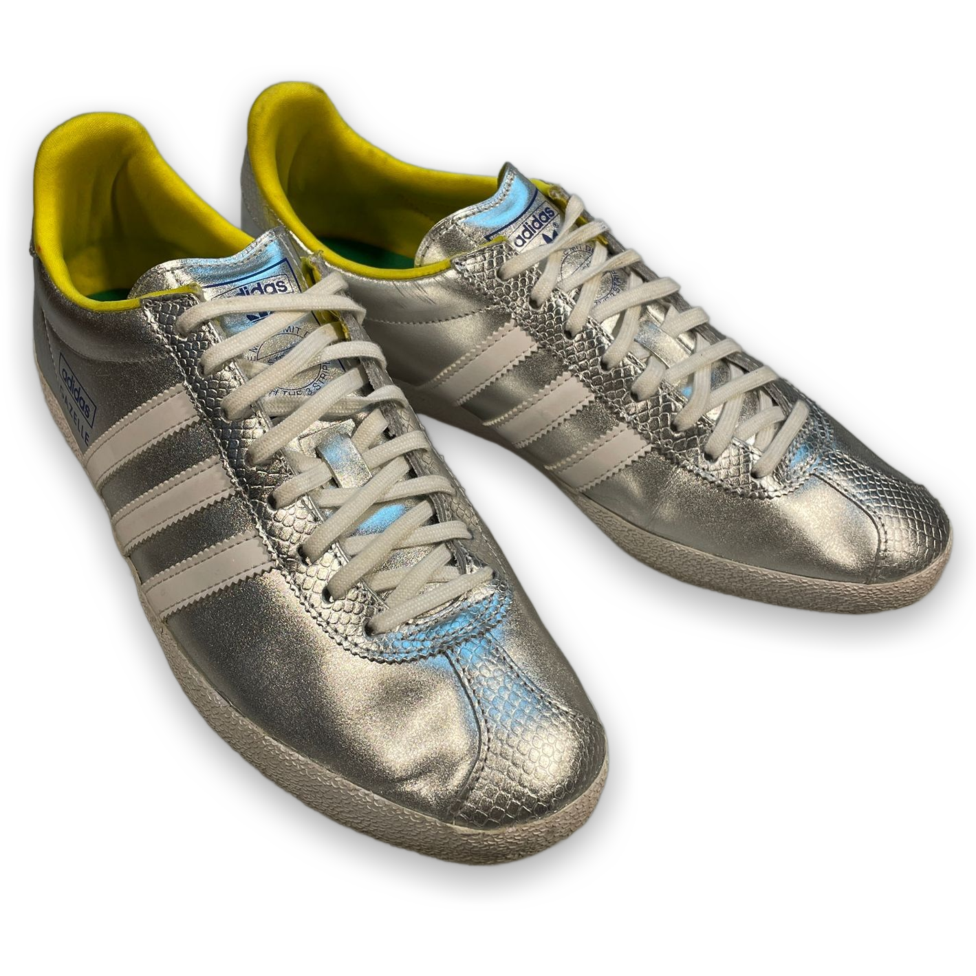 Adidas Gazelle Silver Metallic Sneakers Men's Size 10 Retro Classic Shoes
