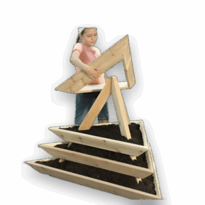 Wooden Pyramid Raised Garden Bed Planter for Outdoor Gardening