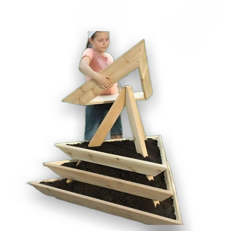 Wooden Pyramid Raised Garden Bed Planter for Outdoor Gardening